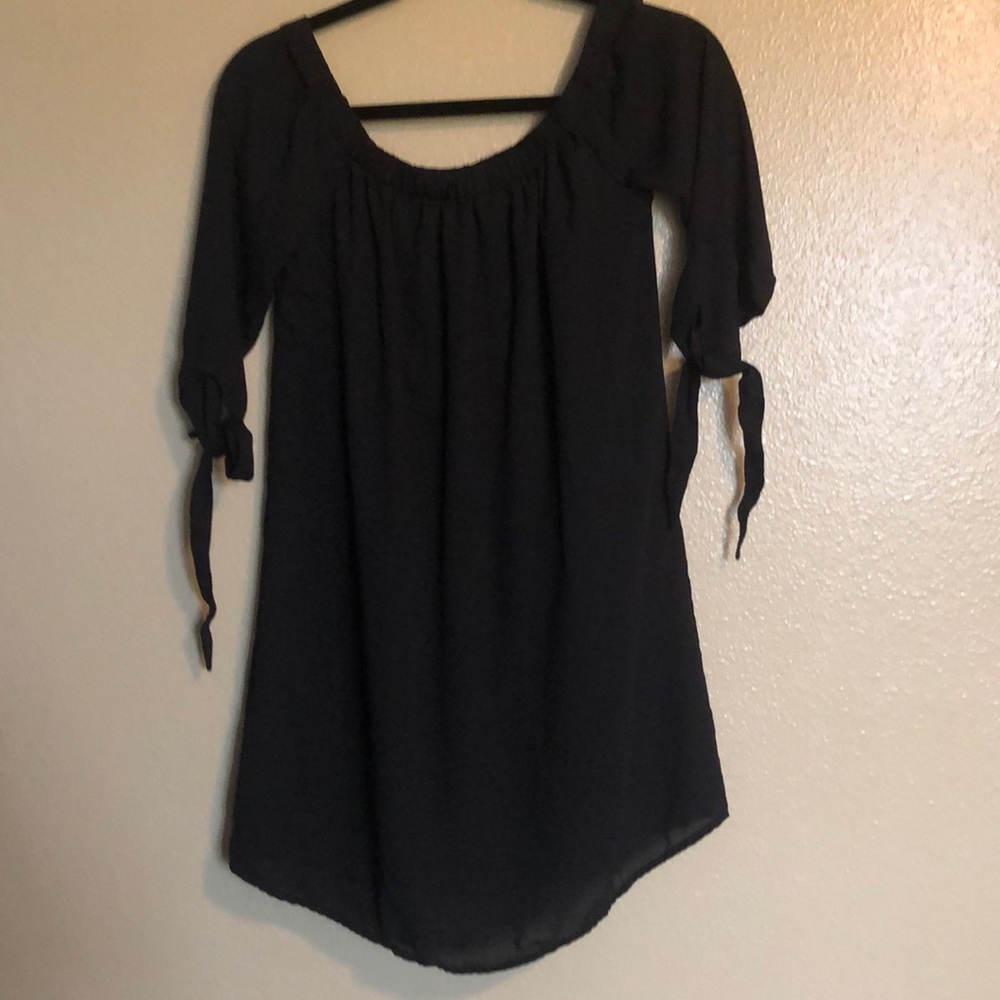 Off the Shoulder Black Dress